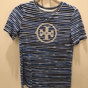 Tory Burch striped logo tshirt